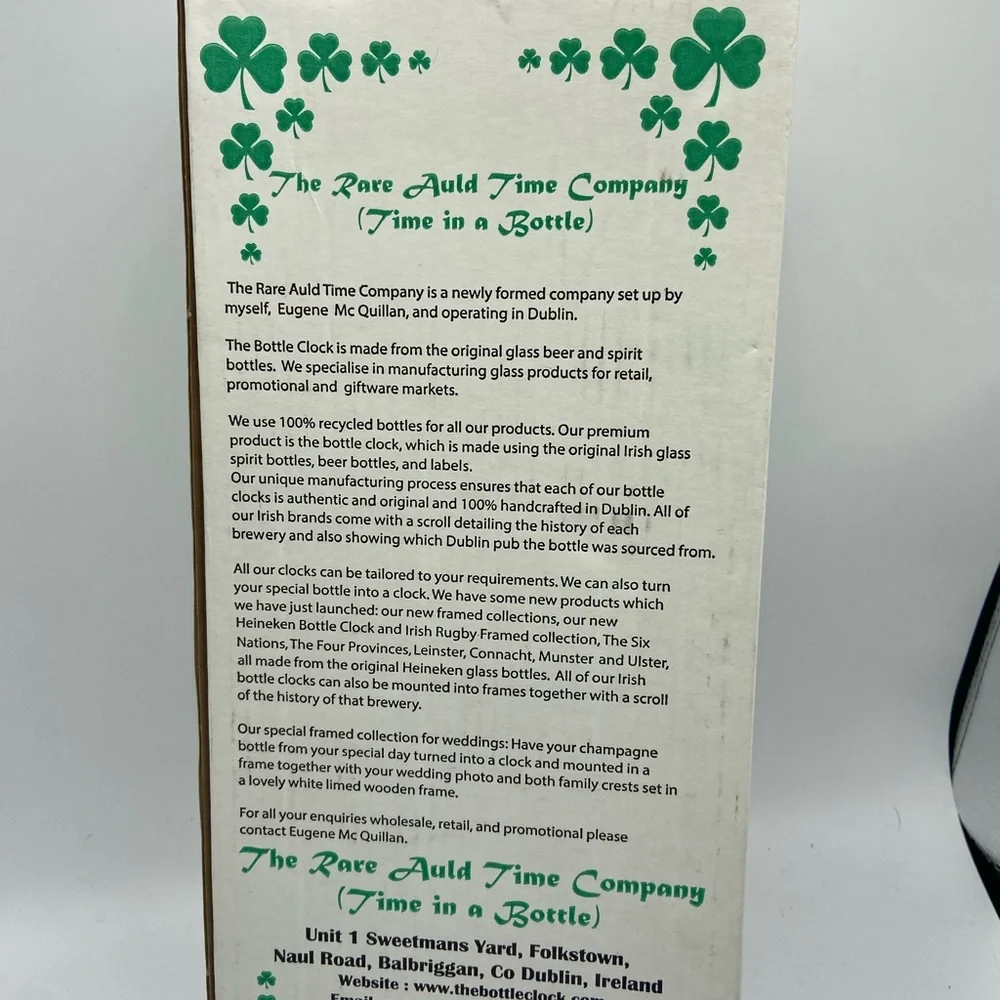 The Rare Auld Time Company Handmade Irish Bottle Clock – Galway GAA Crest